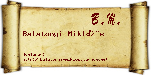 Balatonyi Miklós névjegykártya
